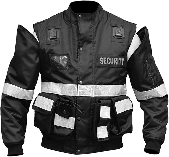 Mens 2 in 1 Oxford Security Doorman Vest, Jacket with Removable Sleeves