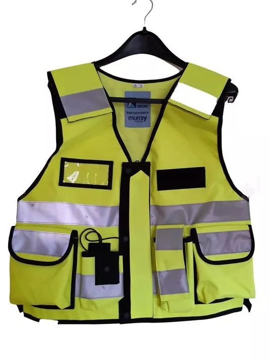 Security Vest 3M Hi Vis Tape with Multi Pockets Yellow